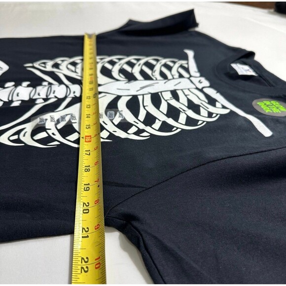 Skeleton Rib Cage Cotton T-Shirt Unisex Large Black Short Sleeves Crew Neck NWOT - Picture 11 of 12